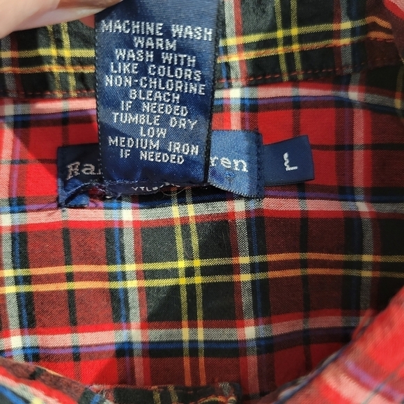 Ralph Lauren Red Boys Plaid Button Down Shirt - Picture 6 of 6